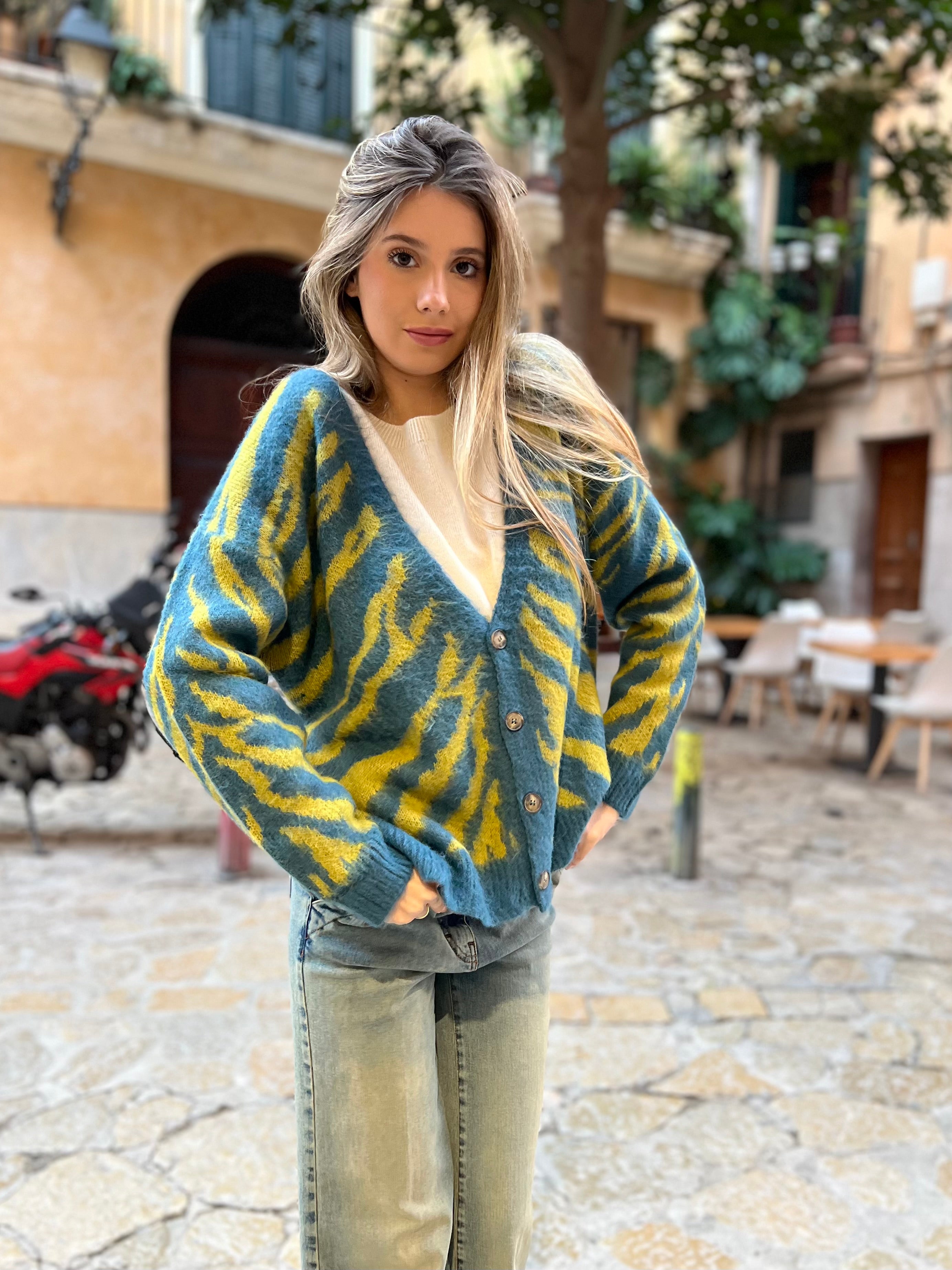 Cardigan cuello abierto