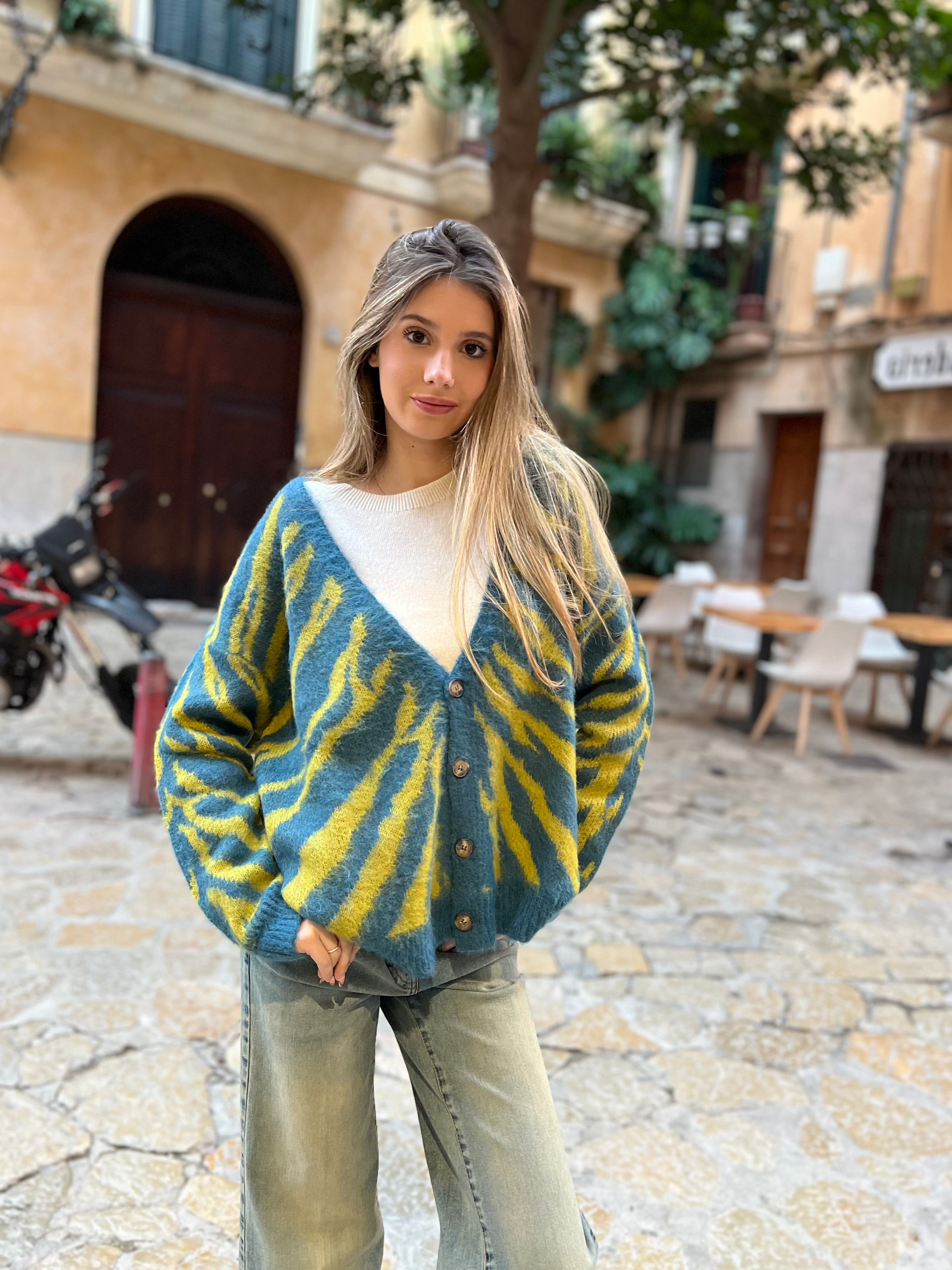 Cardigan cuello abierto